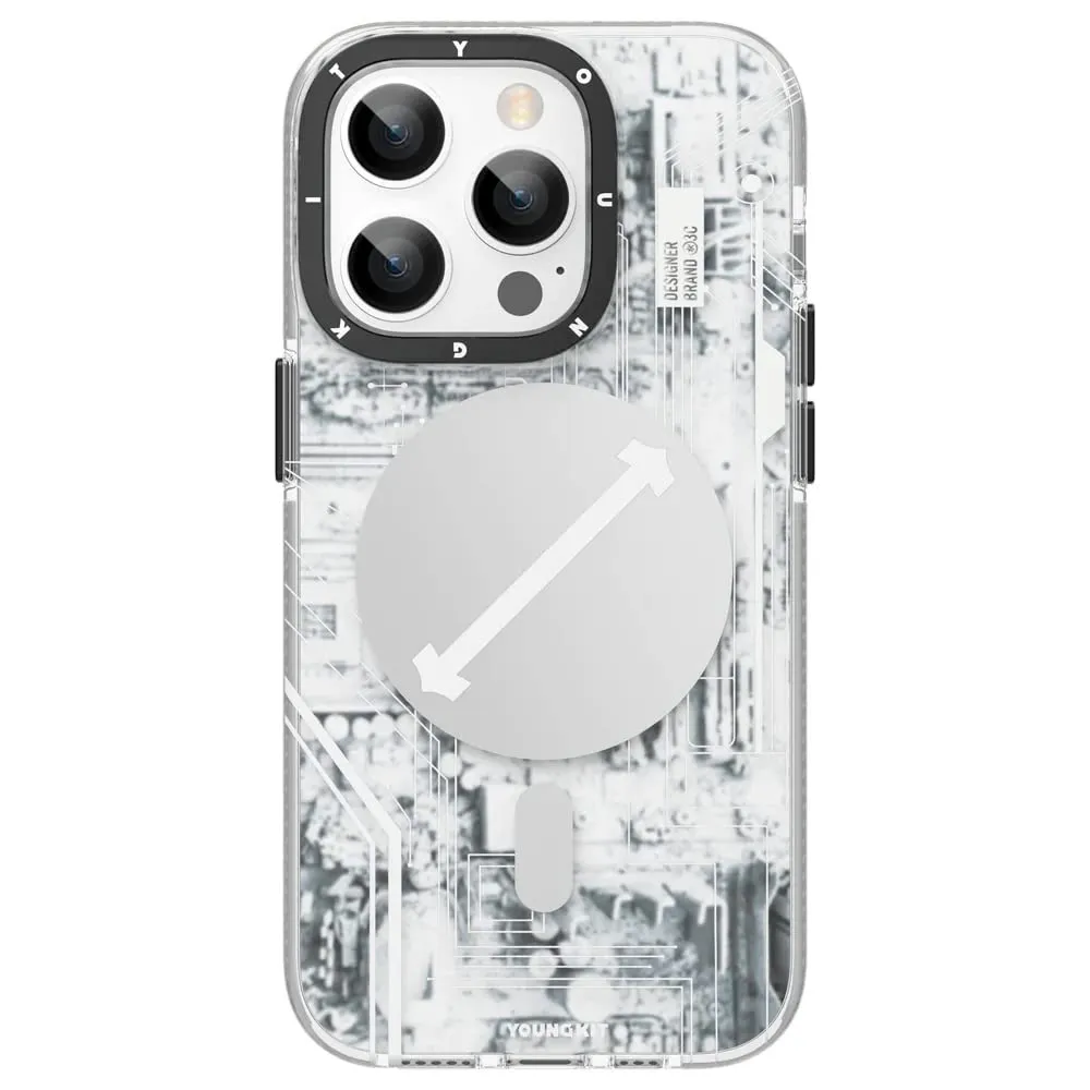 Futuristic Circuit Magnetic safe Wireless Case For Apple iPhone 14 Pro Max